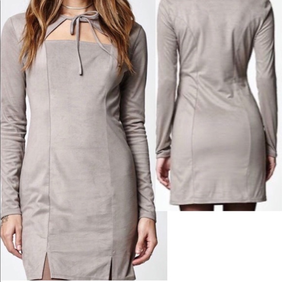Kendall & Kylie Dresses & Skirts - 📦 Kendall & Kylie | Faux Suede Long Sleeve Dress